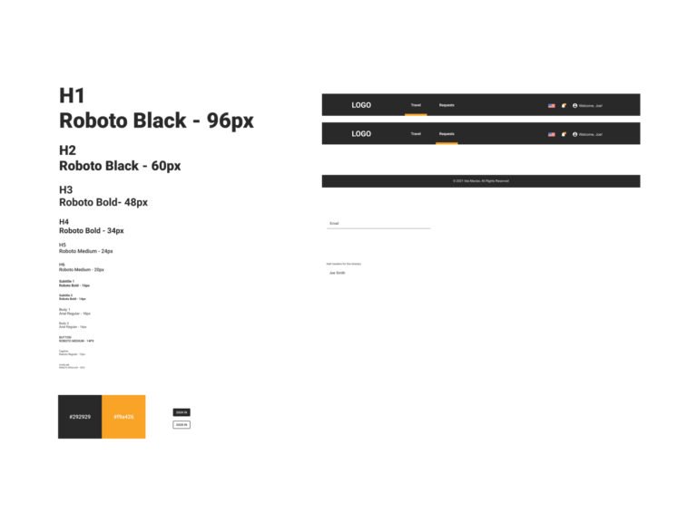 Travel Management System - App - DESIGN SYSTEM